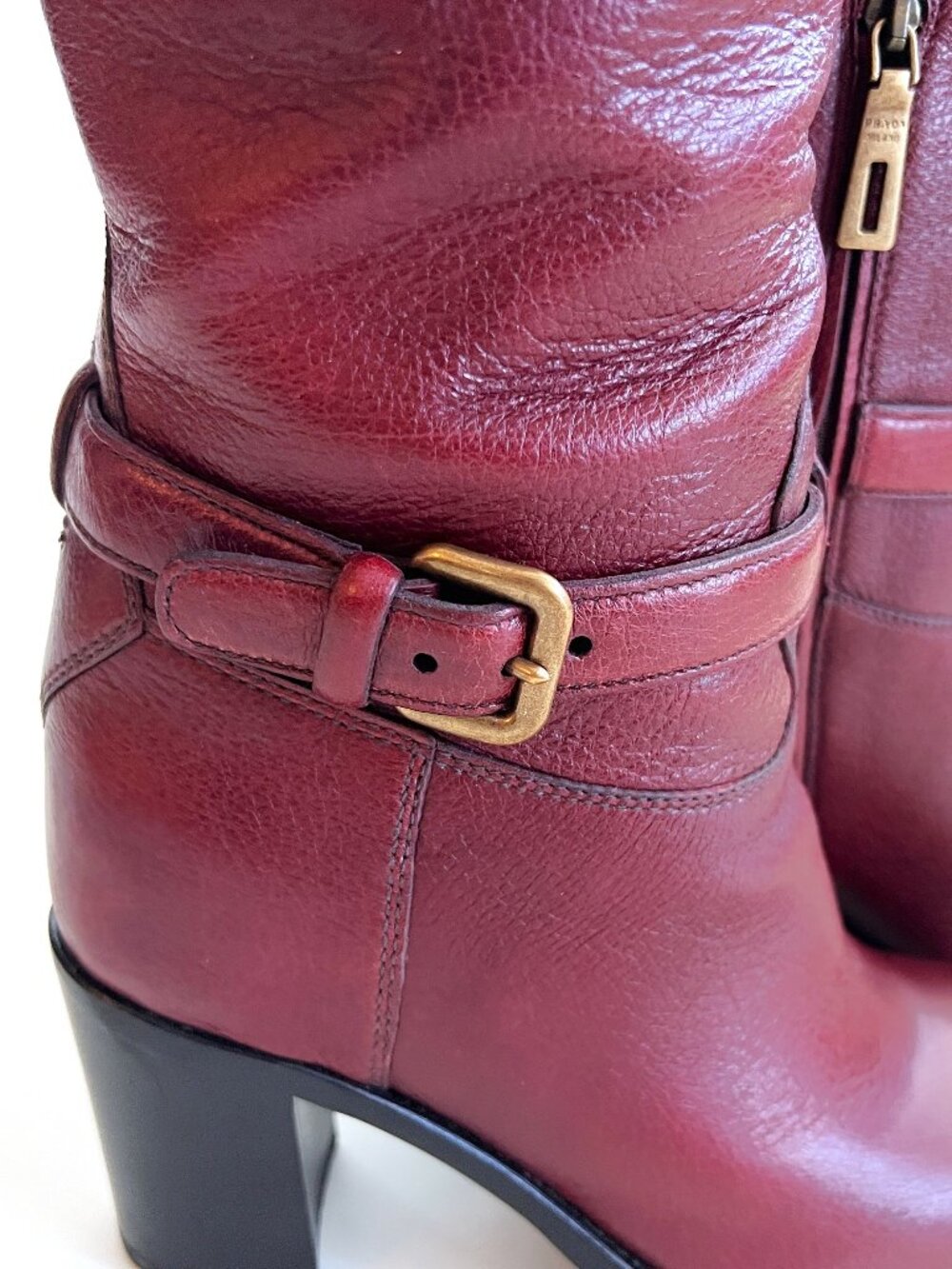 PRADA Women's Red Cervo Antic Knee-High Riding Boots, size EU 37 New without Box - Picture 9 of 13